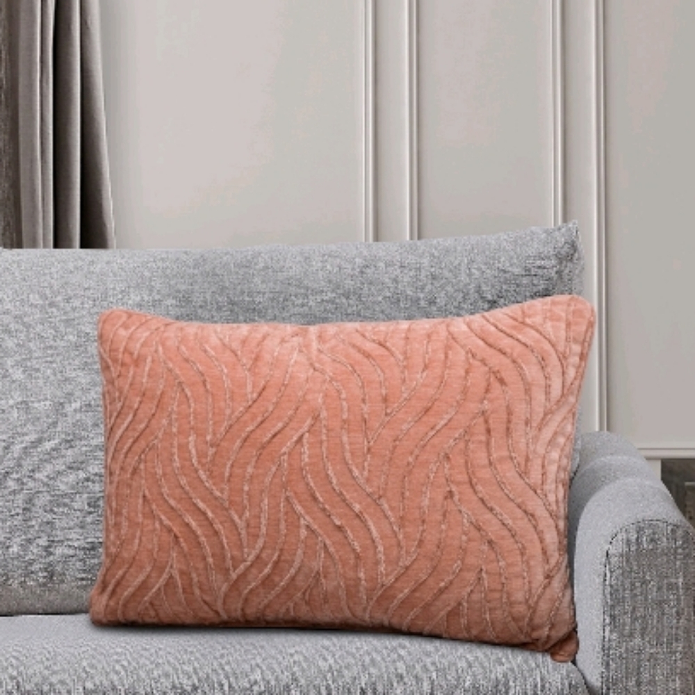 🔶 Coral Chenille Texture Throw Pillow Home Decor